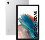 SAMSUNG Galaxy Tab A8 10.5" 4G Tablet (64 GB, Silver) & Book Cover (Dark Grey) Bundle