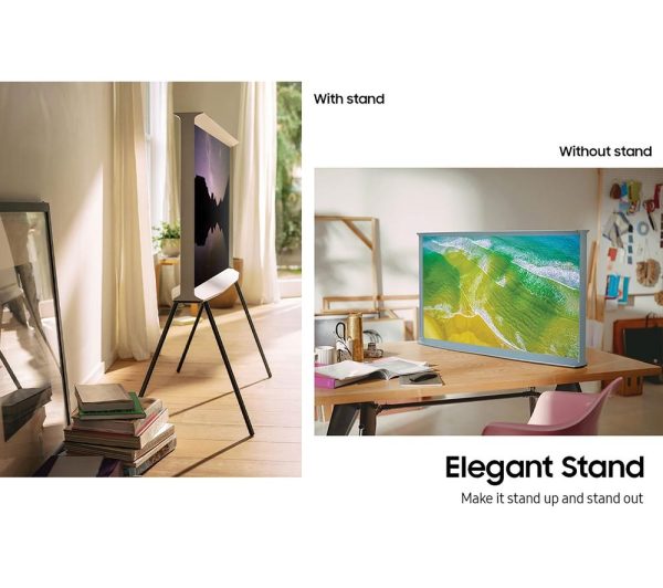 SAMSUNG The Serif LS01BG 43 inch Smart 4K Ultra HD HDR QLED TV in Cloud White (2022) - QE43LS01BGU