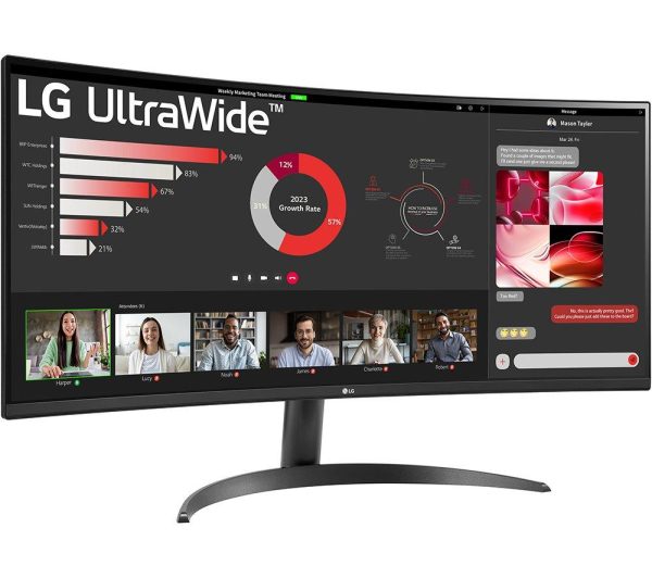 LG UltraWide 34WR50QC-B.AEK Quad HD 34" Curved VA LCD Monitor - Black