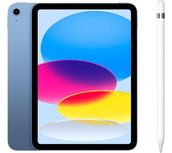 APPLE 10.9” iPad Cellular (2022, 256 GB, Blue) & Pencil (1st Generation) Bundle