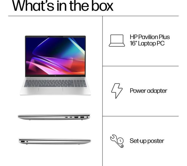 HP Pavilion Plus 16-ab0501na 16" Laptop - Intel® Core i5, 512 GB SSD, Silver