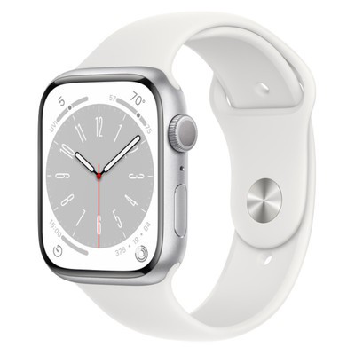 Apple Watch Series 8 GPS Silver Aluminium 41MM White Sport Band